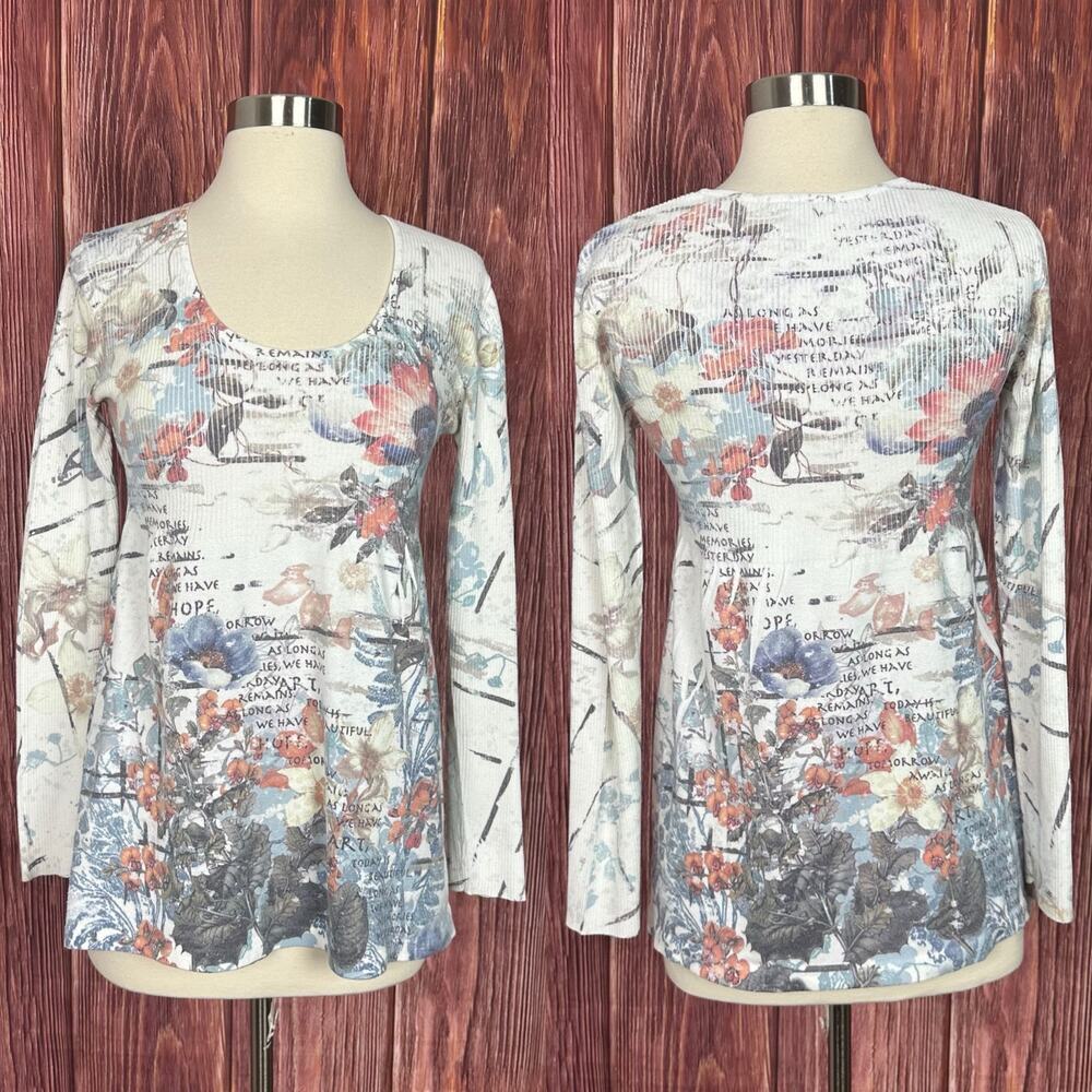 Apt 9 Y2K Babydoll Long Sleeve Top Fairy Floral 2000s Womens Size Medium M